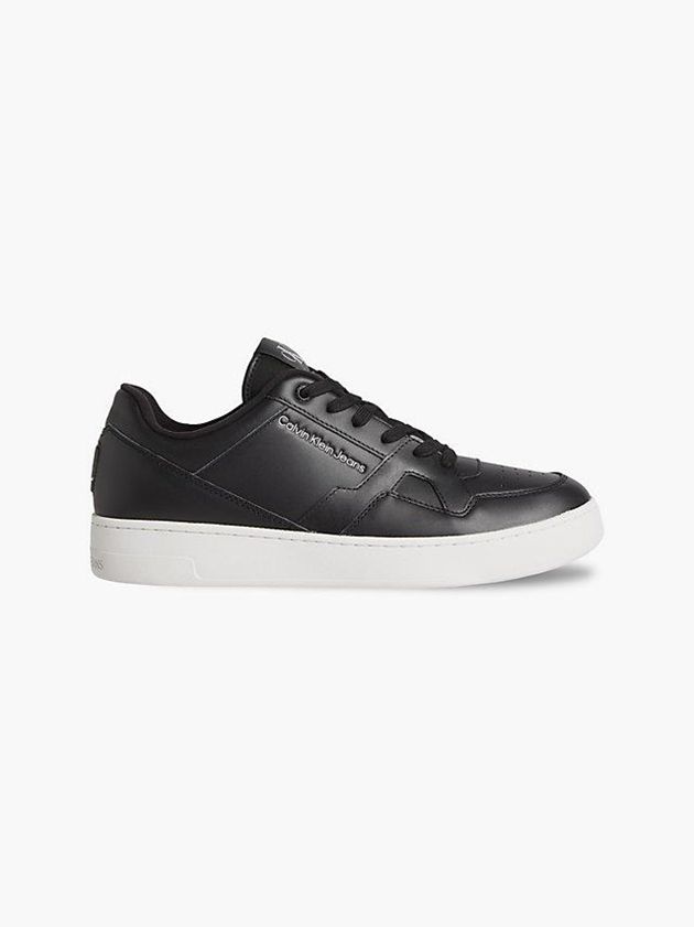 Calvin Klein USA Leather Mens Sneakers Black 4273091-WH